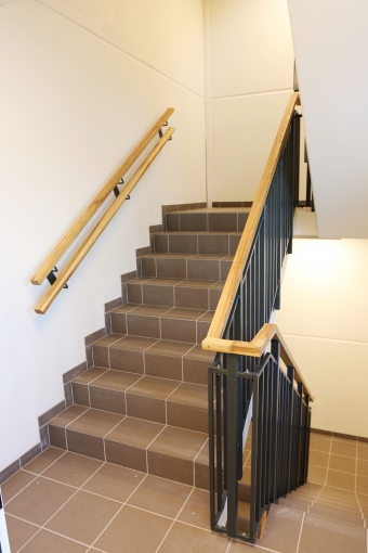railings, metal, wooden handrails , staircase